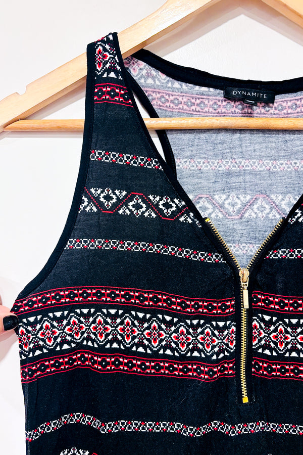 Camisole noire et rouge à motifs (xs)-Dynamite-La Penderie du Paradis 🕊
