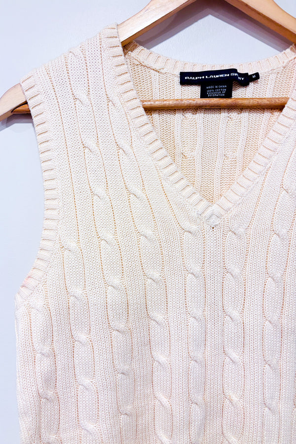 Débardeur beige en tricot (m) *-Ralph Lauren-La Penderie du Paradis 🕊