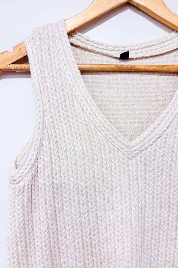 Débardeur-tunique Quartzen beige en tricot (xs)*-Rien ne se perd, tout se crée-La Penderie du Paradis 🕊