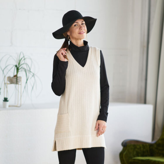 Débardeur-tunique Quartzen beige en tricot (xs)*-Rien ne se perd, tout se crée-La Penderie du Paradis 🕊