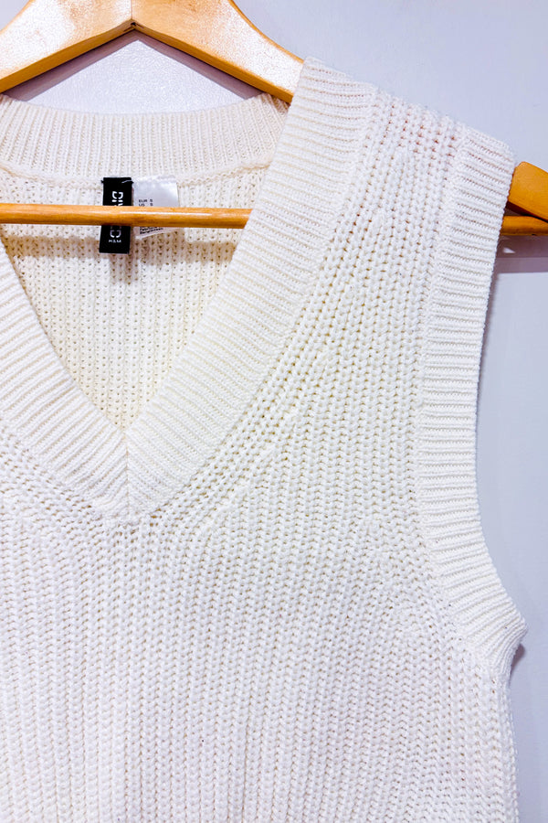 Débardeur crème en tricot (s)-H&M-La Penderie du Paradis 🕊