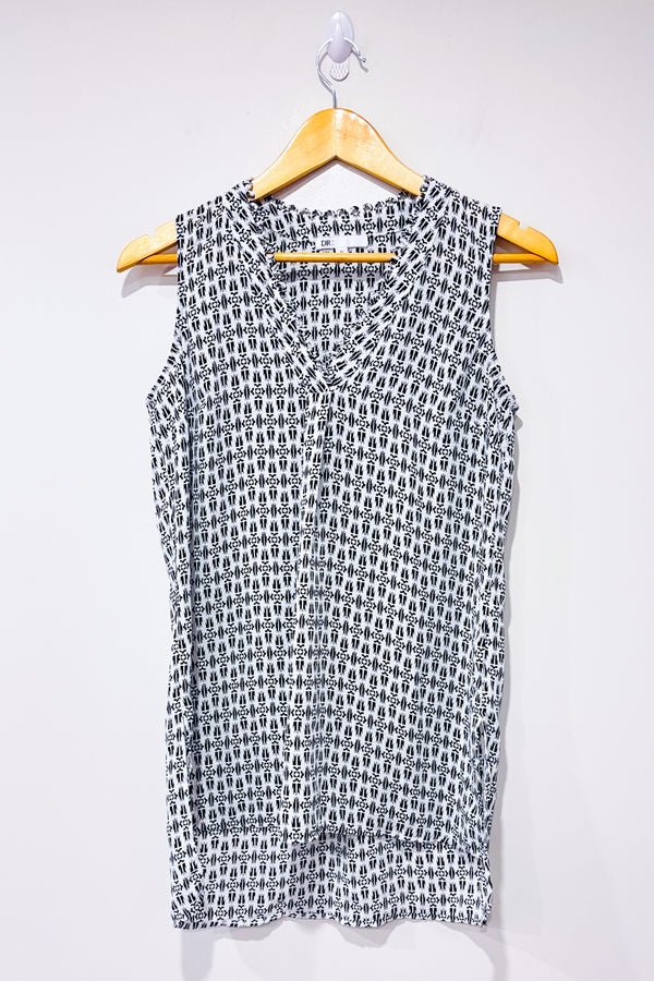 Blouse noire et blanche à motifs* seconde main - DR2- La Penderie du Paradis