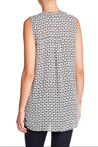 Blouse noire et blanche à motifs* seconde main - DR2- La Penderie du Paradis