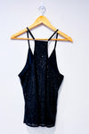 Camisole noire à paillettes seconde main - Lausie- La Penderie du Paradis