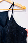 Camisole noire à paillettes seconde main - Lausie- La Penderie du Paradis