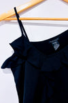 Camisole noire asymétrique à volant seconde main - Buffalo David Bitton- La Penderie du Paradis