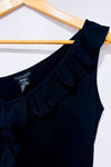 Camisole noire asymétrique à volant seconde main - Buffalo David Bitton- La Penderie du Paradis