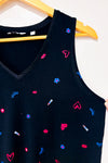 Camisole noire motifs coeurs et fleurs seconde main - Reitmans- La Penderie du Paradis