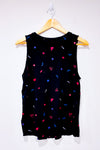 Camisole noire motifs coeurs et fleurs seconde main - Reitmans- La Penderie du Paradis