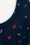Camisole noire motifs coeurs et fleurs seconde main - Reitmans- La Penderie du Paradis