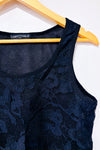 Camisole noire en dentelle fleurie avec franges seconde main - Candy Couture- La Penderie du Paradis