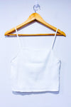 Camisole courte côtelée crème seconde main - Zara- La Penderie du Paradis