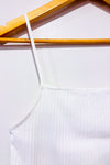 Camisole courte côtelée crème seconde main - Zara- La Penderie du Paradis