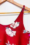 Camisole fluide vieux rose fleurie seconde main - Reitmans- La Penderie du Paradis