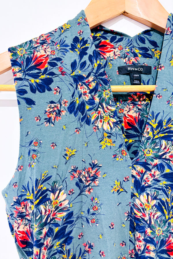 Camisole verte fleurie seconde main - RW&CO.- La Penderie du Paradis