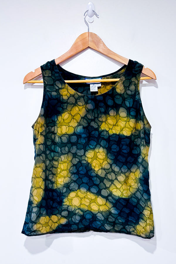Camisole verte à motifs seconde main - Simply Silk- La Penderie du Paradis