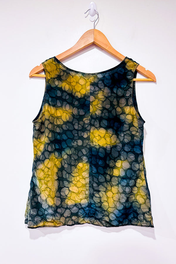 Camisole verte à motifs seconde main - Simply Silk- La Penderie du Paradis