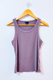 Camisole côtelée mauve