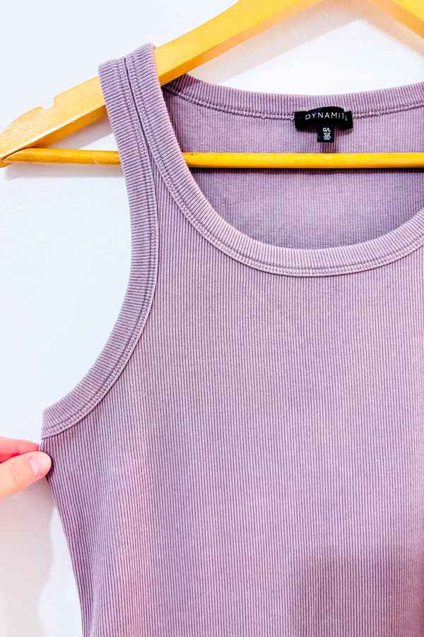 Camisole côtelée mauve seconde main - Dynamite- La Penderie du Paradis