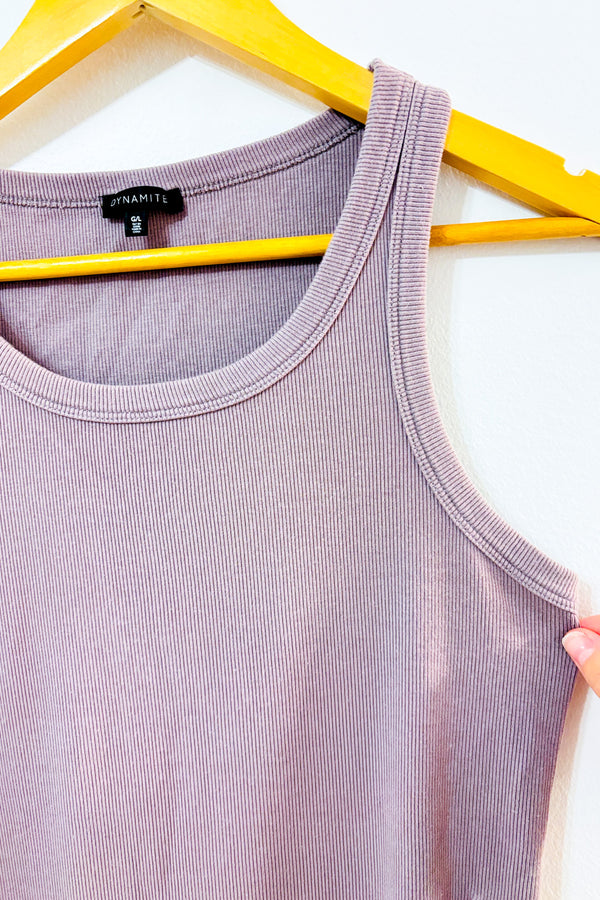 Camisole côtelée mauve seconde main - Dynamite- La Penderie du Paradis