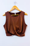 Camisole courte brune avec noeud seconde main - 90 degree by Reflex- La Penderie du Paradis