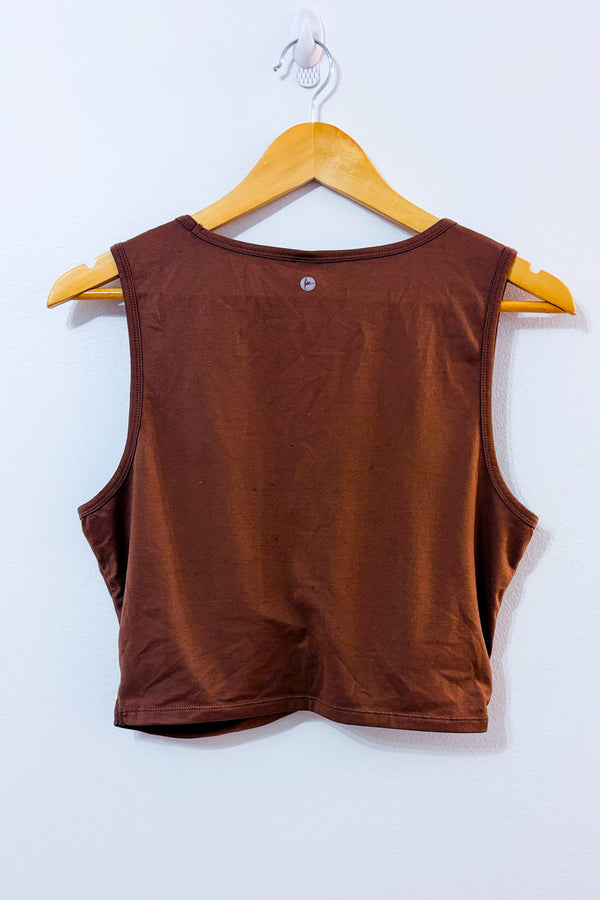 Camisole courte brune avec noeud seconde main - 90 degree by Reflex- La Penderie du Paradis
