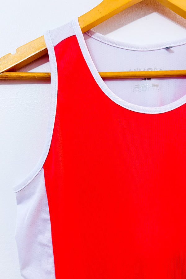 Camisole de golf corail et blanche seconde main - NVO Sport- La Penderie du Paradis