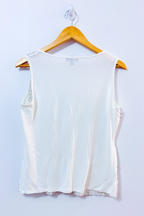 Camisole crème à paillettes seconde main - Proportion Petite / Conrad C- La Penderie du Paradis