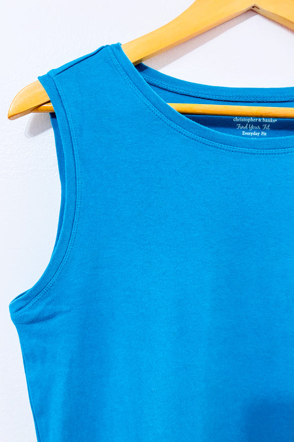 Camisole basique turquoise seconde main - Christopher & Banks- La Penderie du Paradis