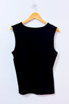 Camisole basique noire avec maille seconde main - Tricotto- La Penderie du Paradis