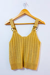 Camisole beige en tricot avec anneau écaille seconde main - Hippie Rose- La Penderie du Paradis