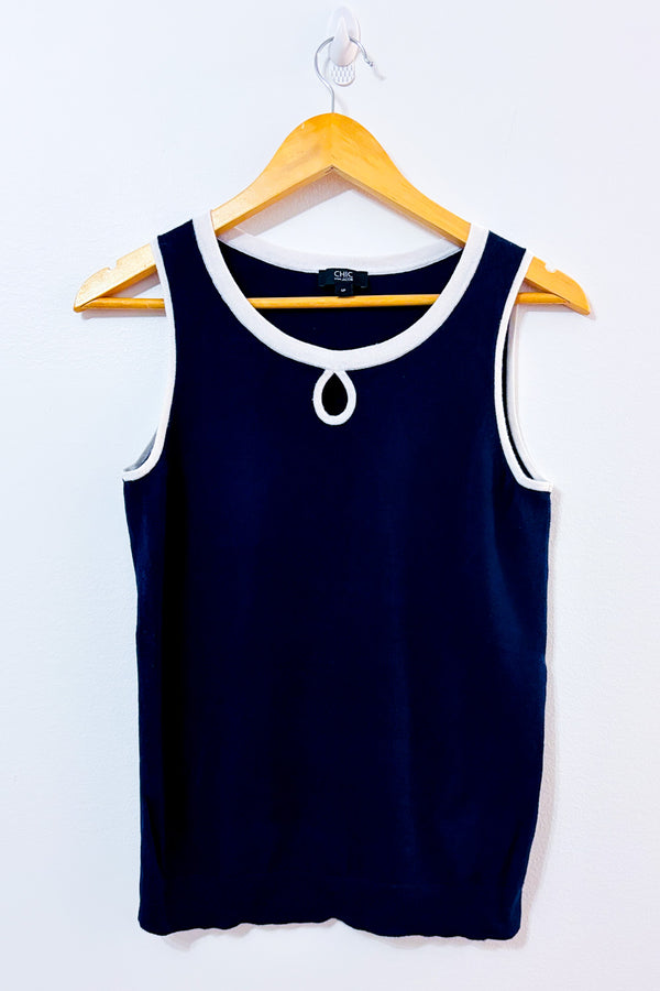 Camisole marine et blanche seconde main - Jacob- La Penderie du Paradis