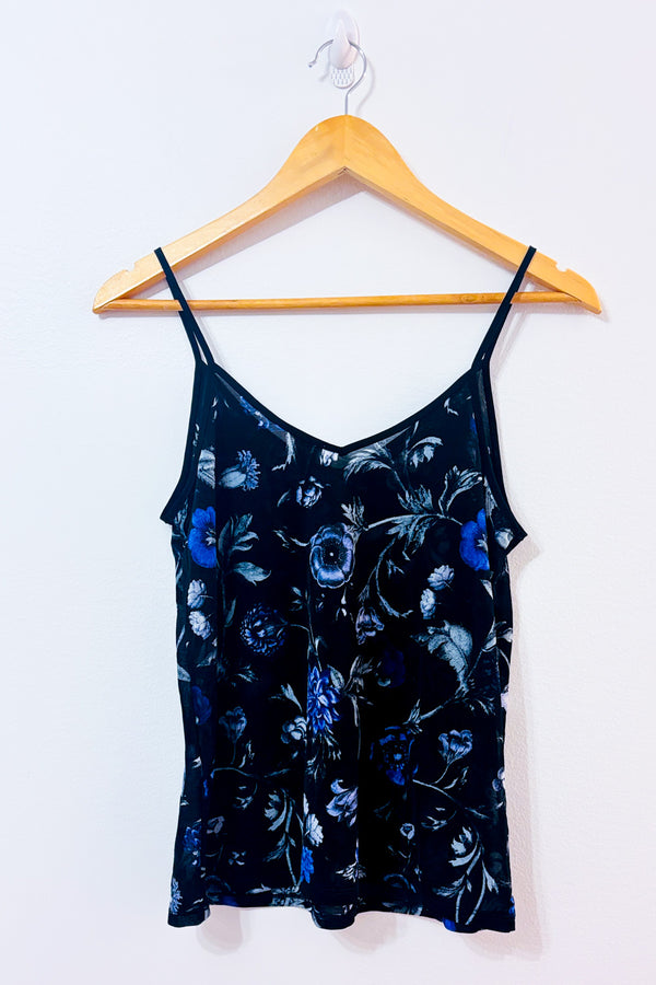 Camisole noire fleurie seconde main - Dynamite- La Penderie du Paradis