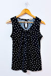 Camisole noire à pois seconde main - Prospect BLVD- La Penderie du Paradis