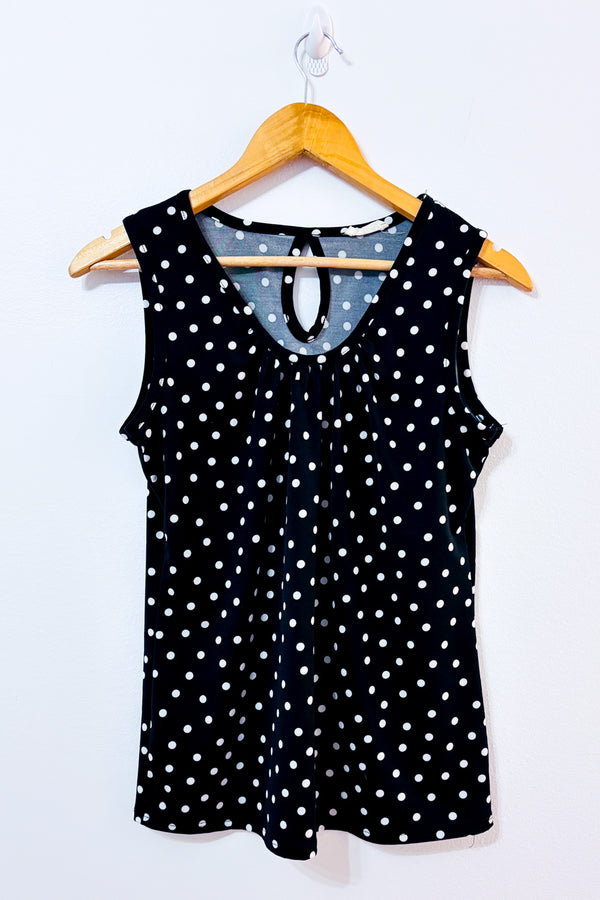 Camisole noire à pois seconde main - Prospect BLVD- La Penderie du Paradis