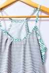 Camisole sport grise et verte rayée avec soutien intégré seconde main - Reitmans- La Penderie du Paradis