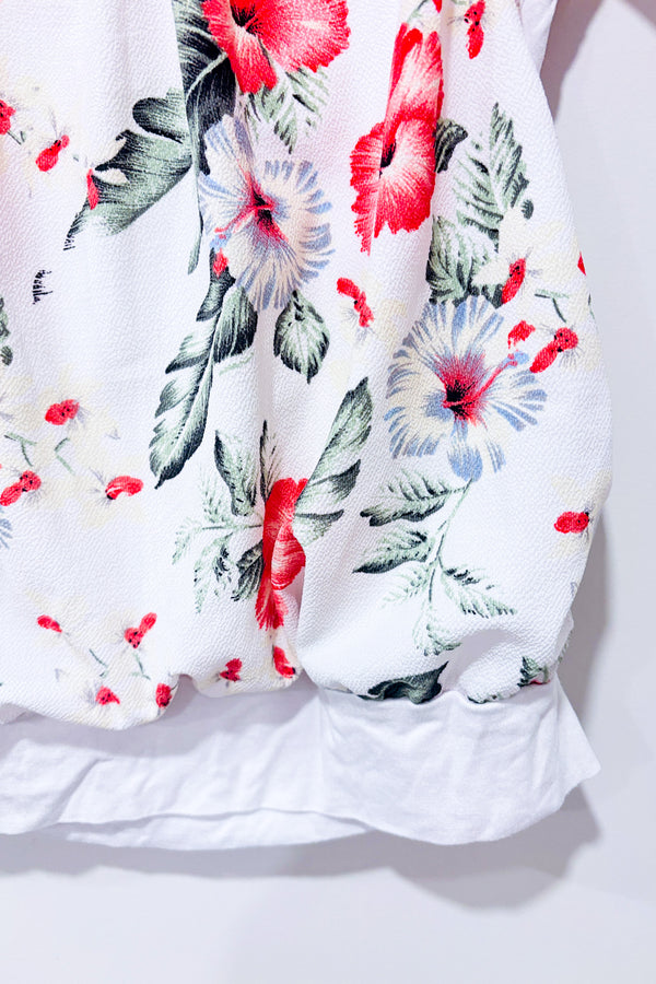 Camisole bouffante crème avec fleurs (xs)-Colori-La Penderie du Paradis 🕊