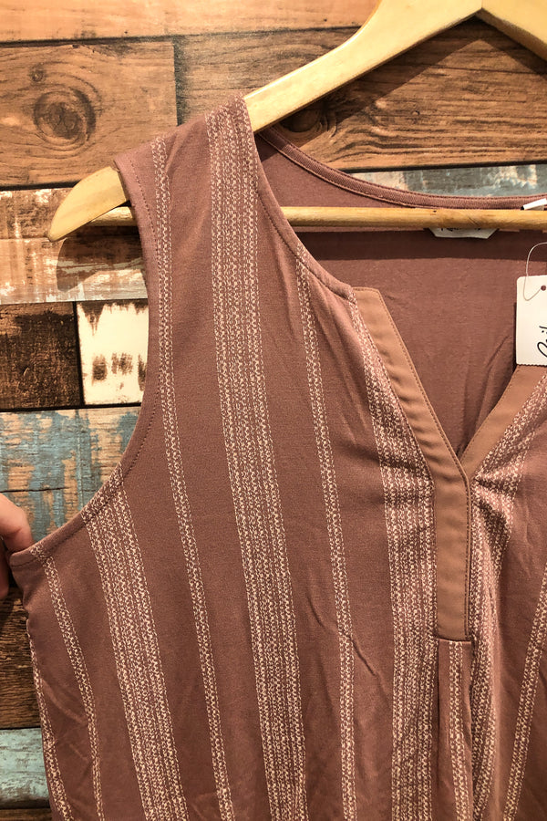 Camisole brun pâle rayée (l) seconde main Reitmans