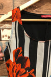 Camisole fleurie noire et rouge (xs) seconde main San Francisco