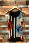 Camisole fleurie noire et rouge (xs) seconde main San Francisco