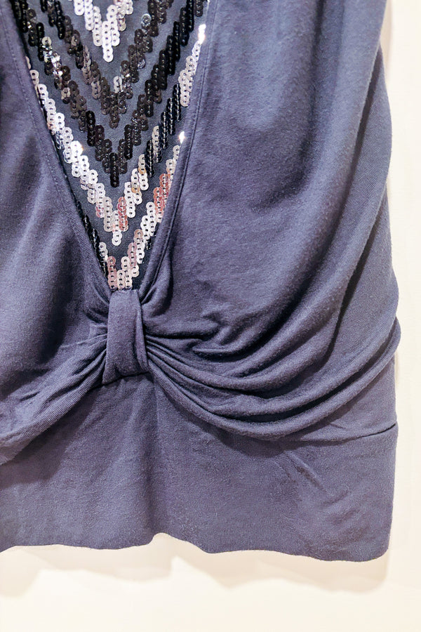 Camisole grise avec paillettes (s)-Suzy Shier-La Penderie du Paradis 🕊