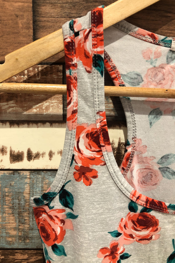 Camisole grise fleurie (xs) seconde main Ardene