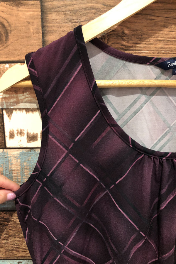 Camisole mauve à carreaux (m) seconde main Reitmans