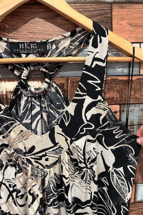 Camisole noire et blanche avec motifs et bande élastique (l) seconde main HKR Collections