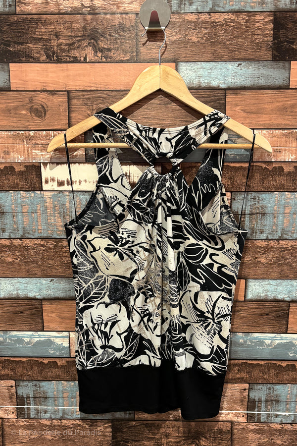 Camisole noire et blanche avec motifs et bande élastique (l) seconde main HKR Collections