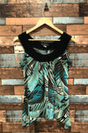 Camisole noire et bleue avec motifs (m) seconde main Christine Gerard