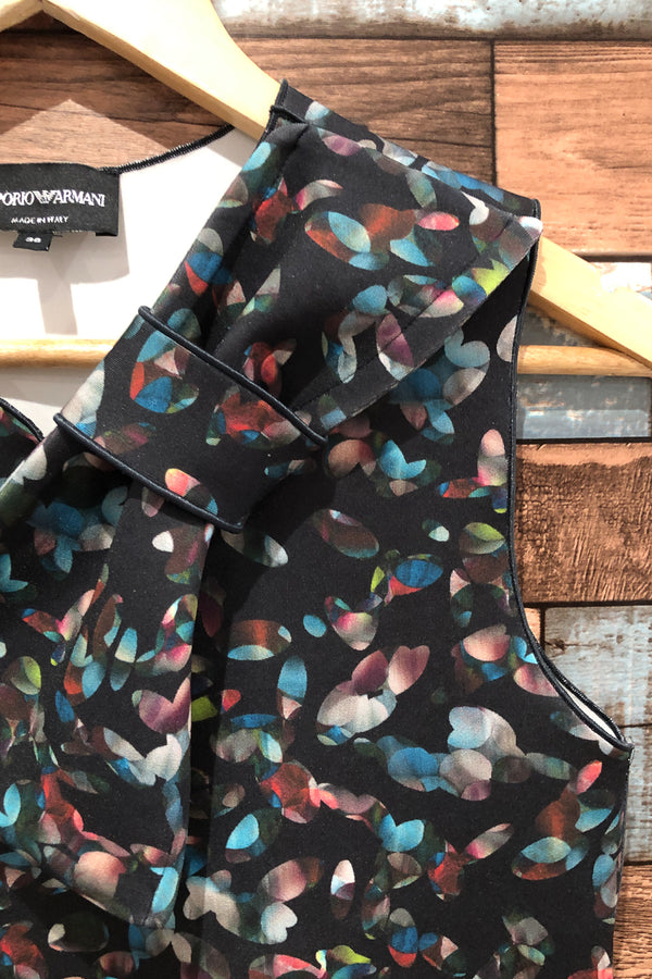 Camisole noire fleurie (s) seconde main Emporio Armani