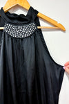 Camisole noire satinée haut licou avec diamants (m) seconde main Le Château