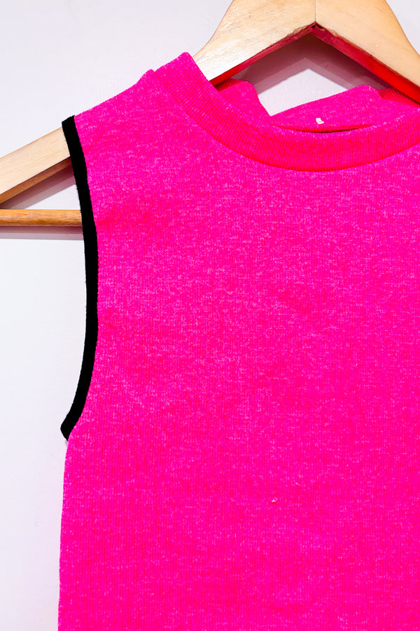 Camisole rose côtelée ajustée (xs)-Autres-La Penderie du Paradis 🕊