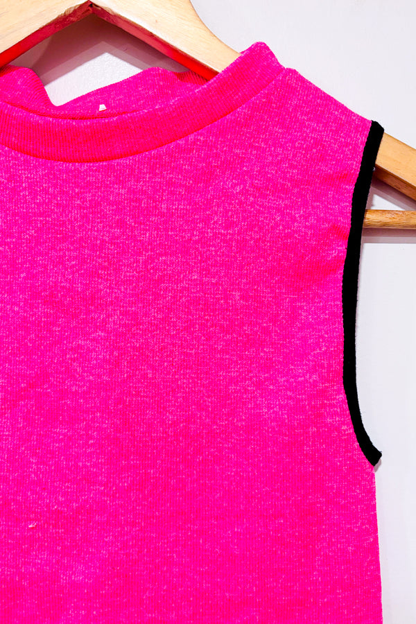 Camisole rose côtelée ajustée (xs)-Autres-La Penderie du Paradis 🕊